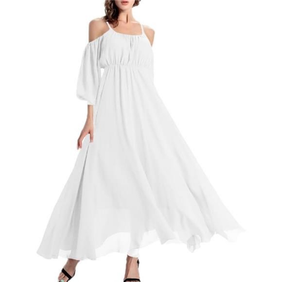 Chiffon Casual Dress 2026.Dresses | Womens Off Shoulder Long Chiffon Casual Dress Maxi Evening ...